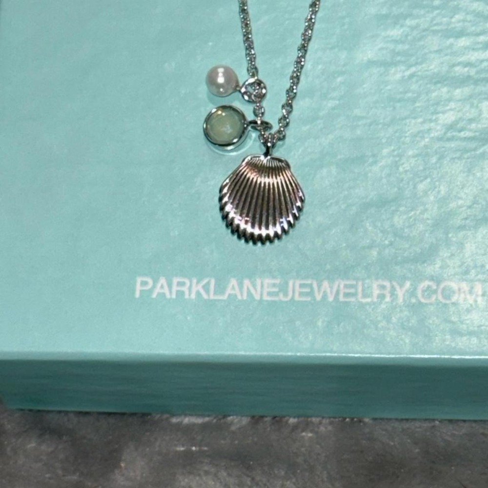 Park Lane Silver Shell Pendant Necklace with Charms